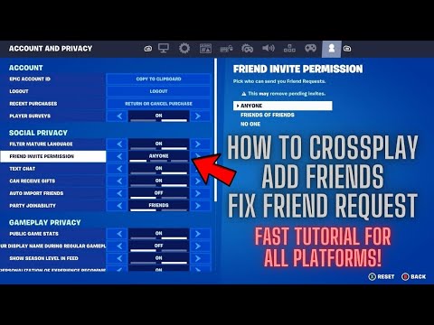 Fortnite - How to Crossplay, Add Friends, & Fix Friend Request Glitch in 2023 [Fast Tutorial!]