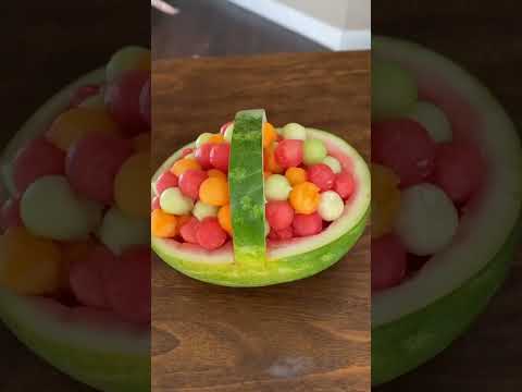 Make a Watermelon Fruit Basket with rubber bands | MyHealthyDish