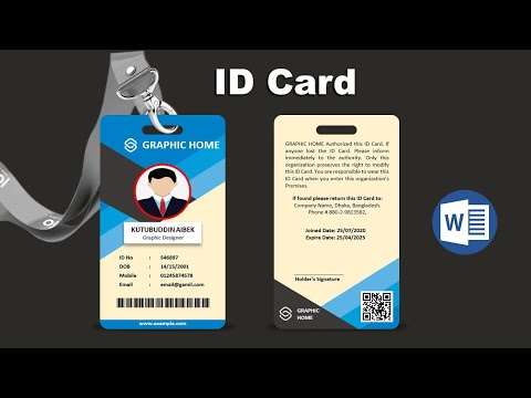 How to Make double sided Identity card Template Design in Microsoft Word